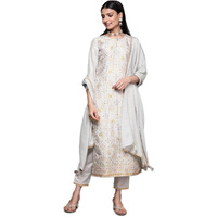 Libas Women's Silk Blend Kurta Sets (33333O_Grey