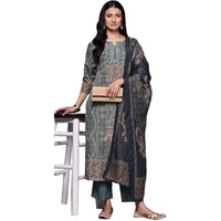 Libas Women's Poly Crepe Kurta Sets (34211_Blue