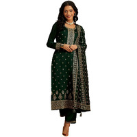 Libas Women's Silk Blend Kurta Sets (48058_Bottle Green