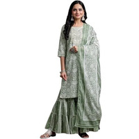 Libas Women's Cotton Kurta Set (35235_Green