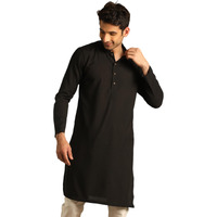 Manyavar Men's Casual Black Kurta (L)