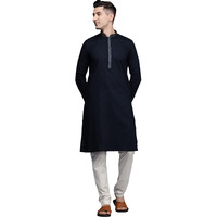 Manyavar Kurta Set for Men, Full Sleeves Mandarin Collar Ethnic Kurta Set For Diwali, Wedding, Party Cotton