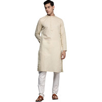 Manyavar Kurta Set for Men, Full Sleeves Mandarin Collar Ethnic Kurta Set For Diwali, Wedding, Party Blended Linen