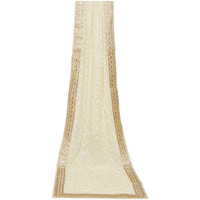 Manyavar Cream Embroidered Dupatta