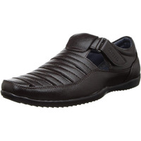 Bata Mens Boss-Grid Brown Sandals