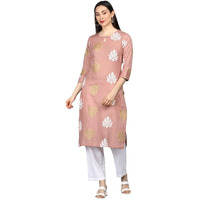 Vaamsi Women's Cotton Straight Kurta (VCK1318_L_Pink_Small_Pink_S)