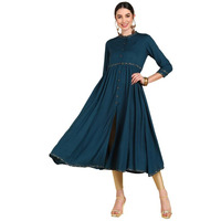 Vaamsi Women's Cotton Solid Kurta (VCK8556A_XL_Dark Blue)