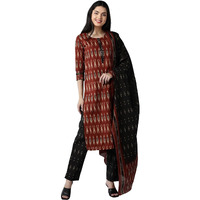Vaamsi Women's Printed Kurta With Pants Dupatta Set (VKSKD1304A_M_Red)