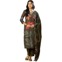 Vaamsi Women's Floral Straight Printed Kurta Pant With Dupatta Set (PKSKD2426_S_Light Green)