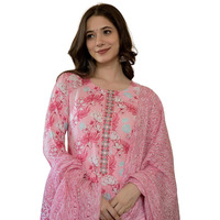 Vaamsi Women's Rayon Blend Floral Straight Printed Kurta Pant With Dupatta (PKSKD2567PNK_L_Pink)