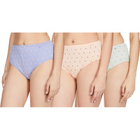 Van Heusen Women Hipster Panty - 100% Super Combed Cotton - Pack Of 3 - Anti Bacterial, No Marks Waistband, Moisture Wicking, Full Coverage, Multicolor, Small