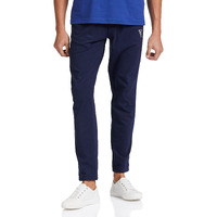 Van Heusen Men Athleisure Smart Tech Regular Fit Trackpants - Easy Stain Release, Anti Stat, Ultra Soft_50056_Blue Melange_S