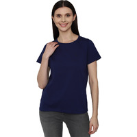 Allen Solly Women's Regular Fit T-Shirt (AHKCCRGF934923_Navy XS)