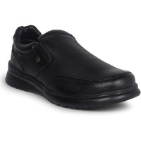 Liberty Mens DEOX-1E Black Leather Formal Non-Lacing Shoes - 10 UK (44 EU)