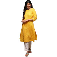 BIBA Women Solid Mix and Match(Festive 19114_Yellow_38)