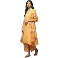 BIBA WOMEN PRINTED STRAIGHT SALWAR KURTA DUPATTA(SKDSUMMER B8436_MEHANDI_34)