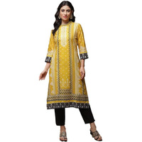 BIBA Women Cotton Printed Mix and Match Salwar Suit Set(Assorted19004_Ochre_32), Brown