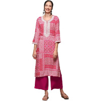 BIBA Women Printed Straight Mix and Match(RUHAANI 19563_Fuchsia_36)