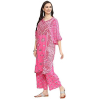 BIBA WOMEN PRINTED STRAIGHT MIX AND MATCH(RUHAANI 2081_FUCHSIA_34)