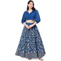 BIBA WOMEN PRINTED STRAIGHT SALWAR KURTA DUPATTA(SKDASSORTED8297_BLUE_42)