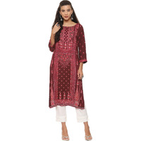 BIBA Women Printed Straight Mix and Match(ASSORTED19749_BERY_46) Pink