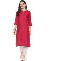 BIBA Women YARNDYED Straight Mix and Match(Work WEA19637_BERY_42) Pink