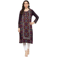 BIBA Women YARNDYED Straight Mix and Match(Winter W19896_Purple_36)