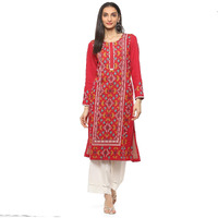 BIBA Women YARNDYED Straight Mix and Match(Winter W19896_Pink_46)