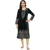 BIBA Women Printed Straight Mix and Match(Winter W19962_GEM GRN_34) Green