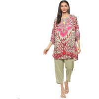 BIBA Women Printed Straight Mix and Match(Pant SET2199_Green_40)