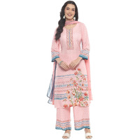 Rangriti Women Viscose Printed Straight Suit Set (SUMMERSETS19306SS24PNK_Pink
