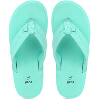 YOHO Women Sea Green soft slippers | comfortable and stylish flip flop slippers for Women in exciting colors | Daily Use| Lightweight | Anti Skid Chappal | Bubbles Size- 6