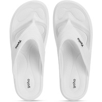 YOHO Drizzle Soft Slippers for Women | Mild Acupressure | Lightweight, White UK7