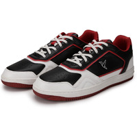 YOHO Colored PU Fashion Sneaker for Men | Comfortable shoes | Cushioned Insole | Quick-wear elastic laces | Lightweight | Dynamic Feet Support | Fashionable | Stylish | Modern Black