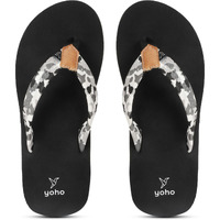 YOHO Marble Slippers for Women | Cushioned Slippers| Lightweight| Waterproof | Classic Black - UK 3