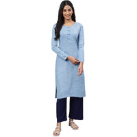 Aurelia Women's Acrylic Regular Kurta (22NOA13740-703259_Blue
