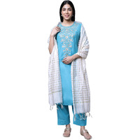 Aurelia Women Blue Embroidered Kurta With Straight Palazzo & Dupatta Set_22AUD10505-604694_S
