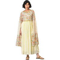 Aurelia Women's Polyester Regular Kurta (22AUA13493-506521_White
