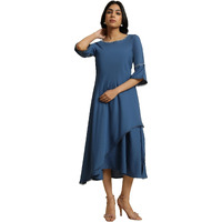 W for Woman Blue Mock Layered Kurta in Moss Buti_23FEW18785-312920_XL_14