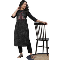 Aurelia Geometric Printed Printed Cotton Straight Long Kurta for Women