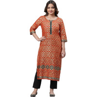 Aurelia Women's Cotton Regular Shirt (23AUA14531-507620_Burnt Orange