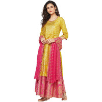 Yellow Floral Printed Kurta