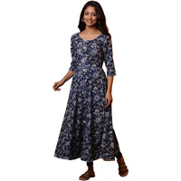 Aurelia Women's Rayon Anarkali Calf Length Kurta (24FEA14855_Blue