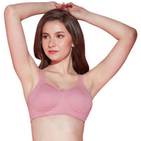 NYKD Encircled with Love Everyday Cotton Bra for Women Non Padded, Wirefree, Full Coverage - Side Support Shaper - Bra, NYB169, Blush, 36DD, 1N
