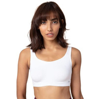 NYKD Soft Cup Easy Peasy Slip On Everyday Bra for Women, Wireless, Full Coverage, Support Shaper, Non Padded Sports Bra Bra, NYB113, White, XS, 1N