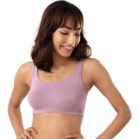 NYKD Soft Cup Easy Peasy Slip On Everyday Bra for Women, Wireless, Full Coverage, Support Shaper, Non Padded Sports Bra Bra, NYB113, Lavender, XS, 1N