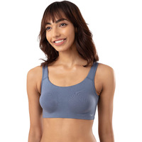 NYKD Soft Cup Easy Peasy Slip On Everyday Bra for Women, Wireless, Full Coverage, Support Shaper, Non Padded Sports Bra Bra, NYB113, Light Blue, XL, 1N