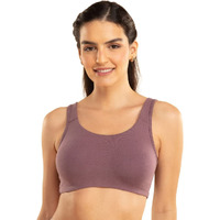 NYKD Soft Cup Easy Peasy Slip On Everyday Bra for Women, Wireless, Full Coverage, Support Shaper, Non Padded Sports Bra Bra, NYB113, Flint, XS, 1N