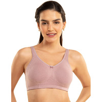 NYKD Everyday Cotton Bra for Women - Encircled with Love | Non-Padded | Wirefree | Full Coverage with Side Support Shaper (NYB169) Elderberry, 32D, 1N