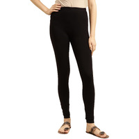 rangita Women Cotton Black Solid Full Length Churidar, M